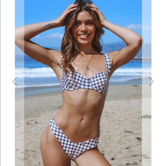 Pinkcolada BEIGE HOUNDSTOOTH BIKINI SET - Picture 3 of 8